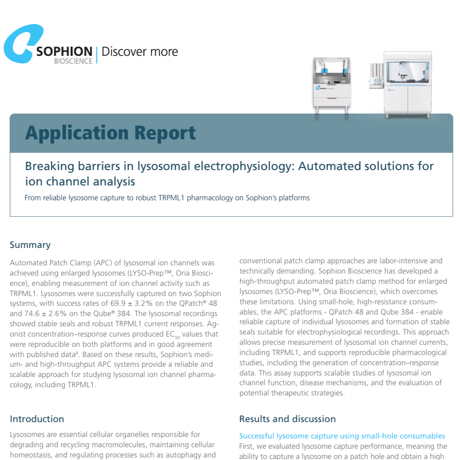 ORIA x Sophion: New Application Report