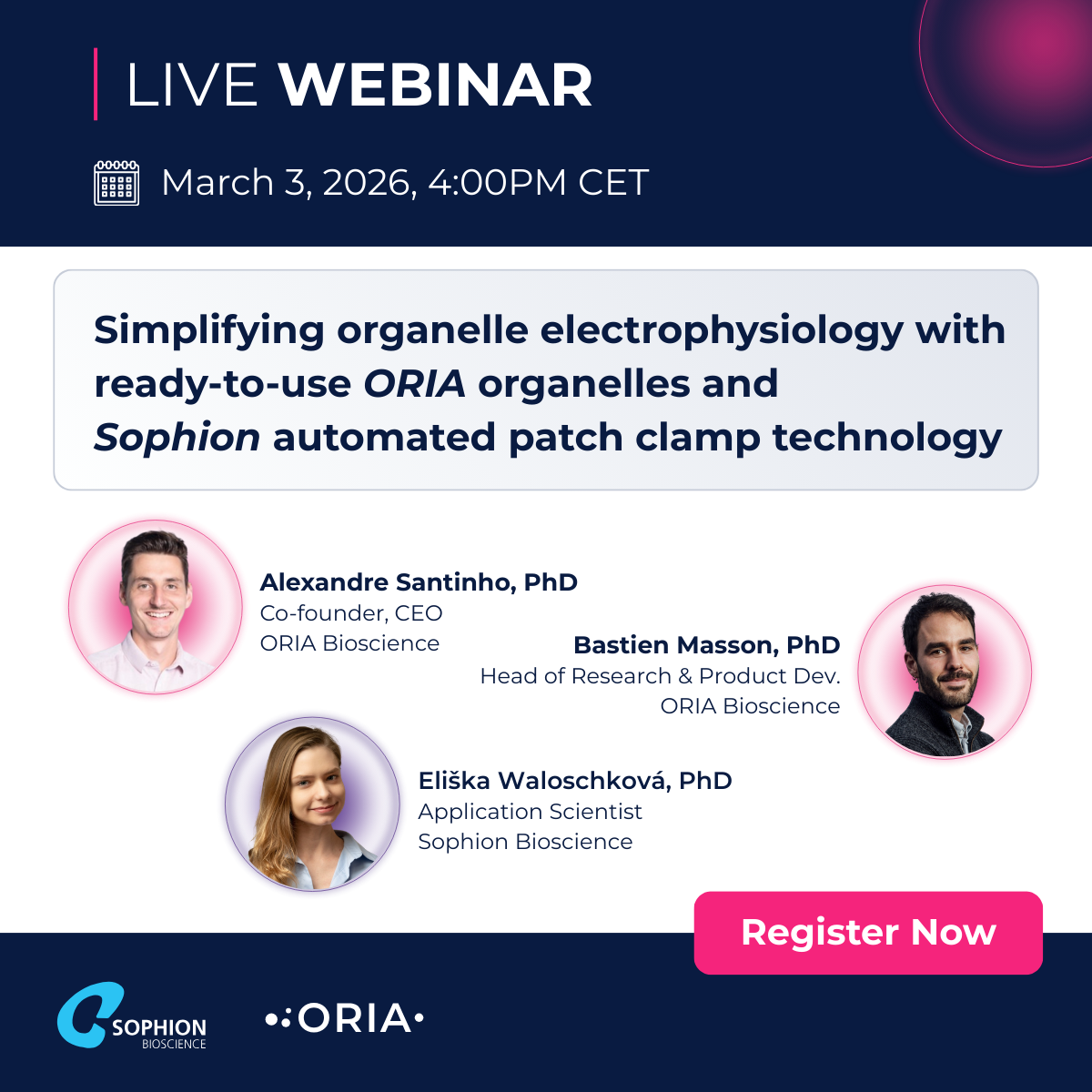 ORIA x Sophion: Live Webinar on March 3