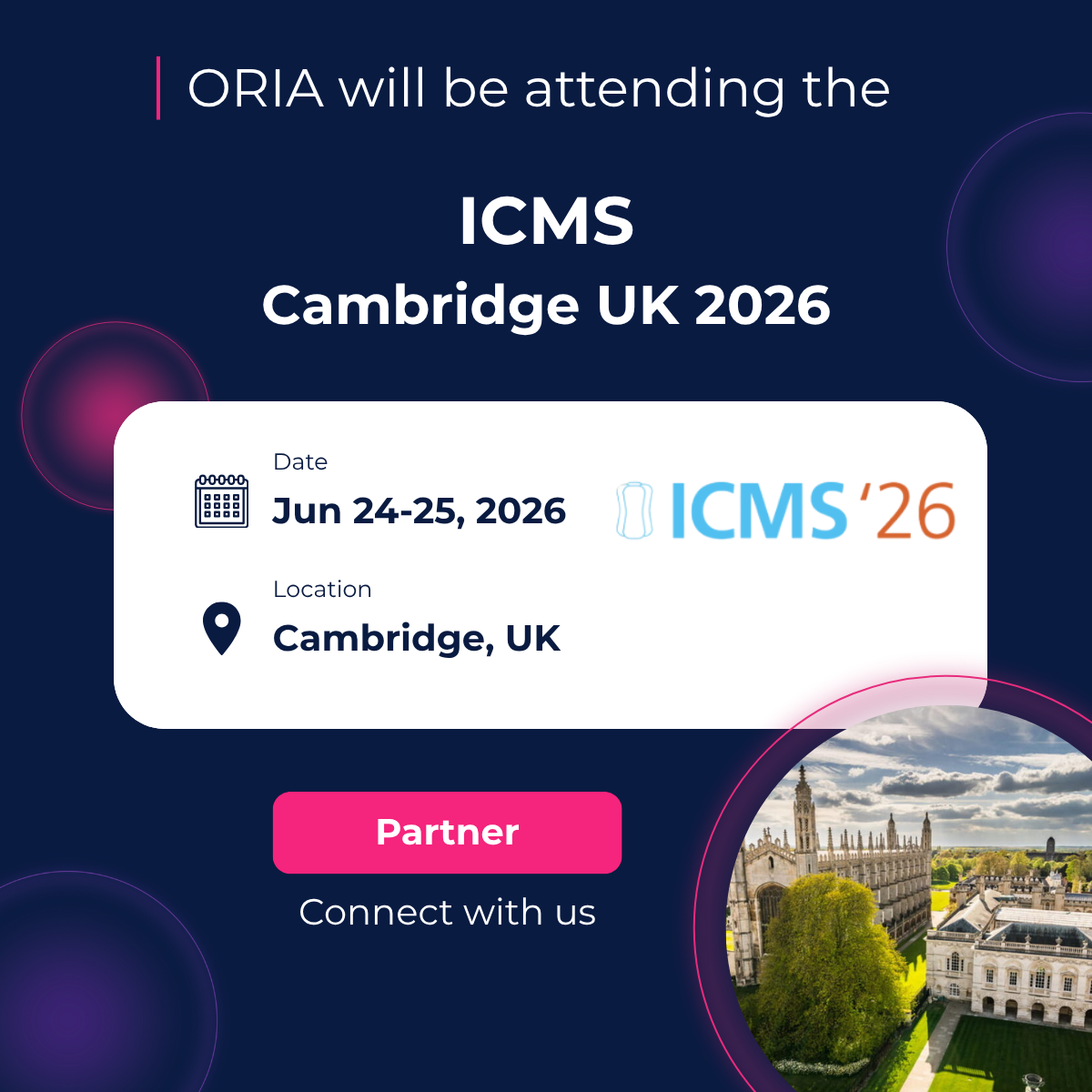 ICMS Cambridge: meet us there!